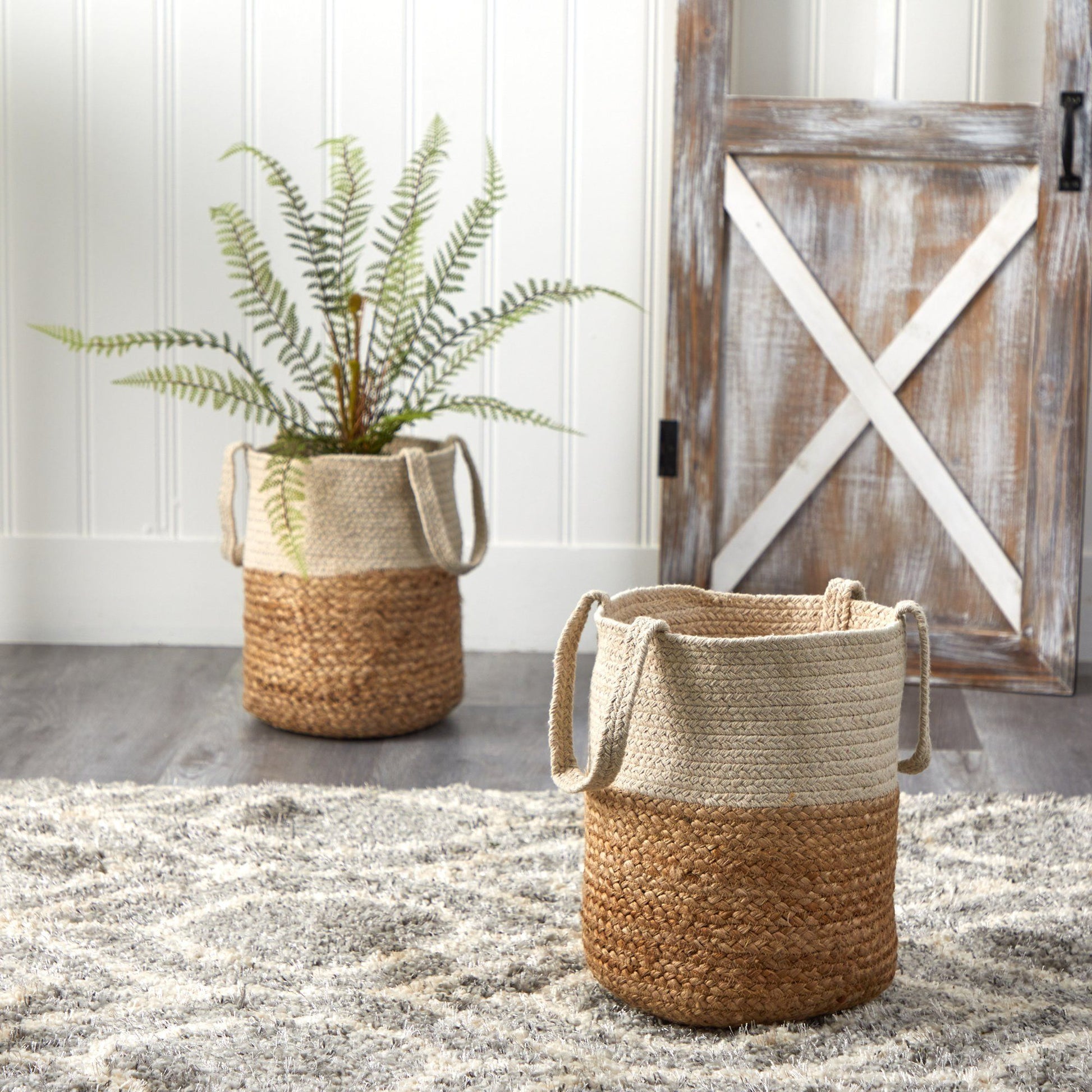 12.5” Handmade Natural Jute and Cotton Planter - TheHardenGarden