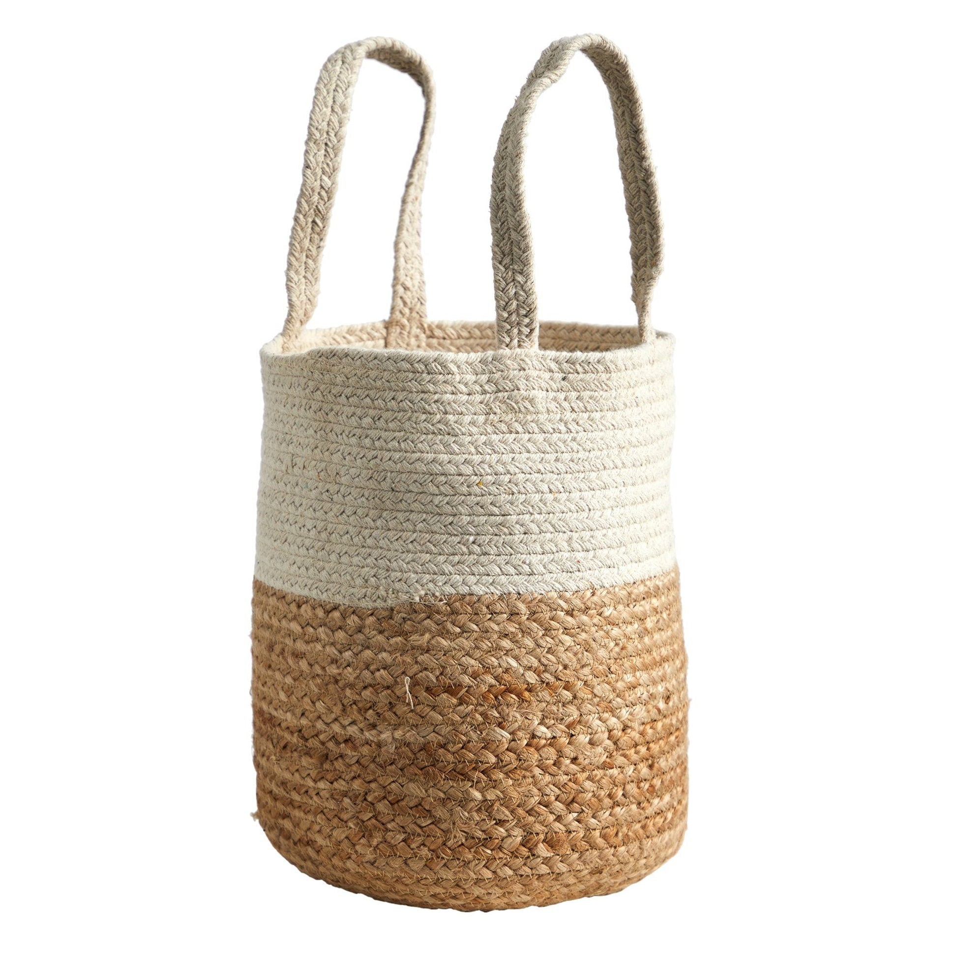 12.5” Handmade Natural Jute and Cotton Planter - TheHardenGarden