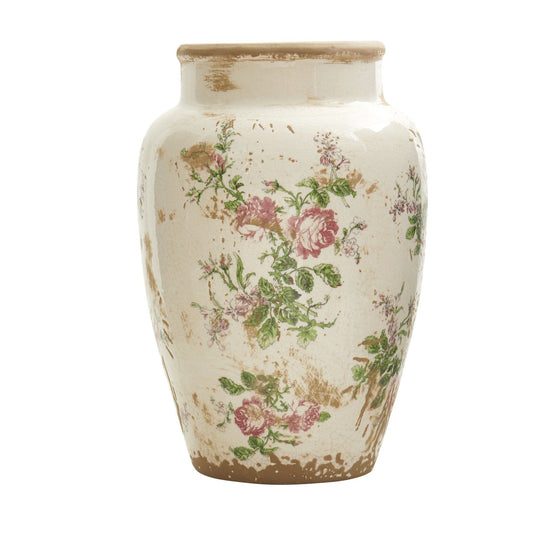 12.5” Tuscan Ceramic Floral Print Vase - TheHardenGarden