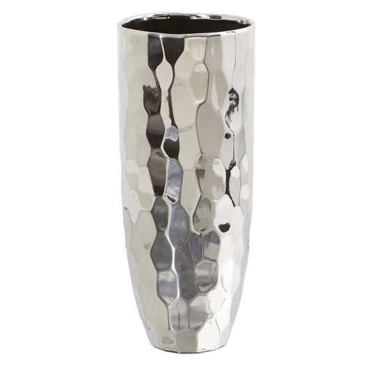 13” Designer Silver Cylinder Vase - TheHardenGarden