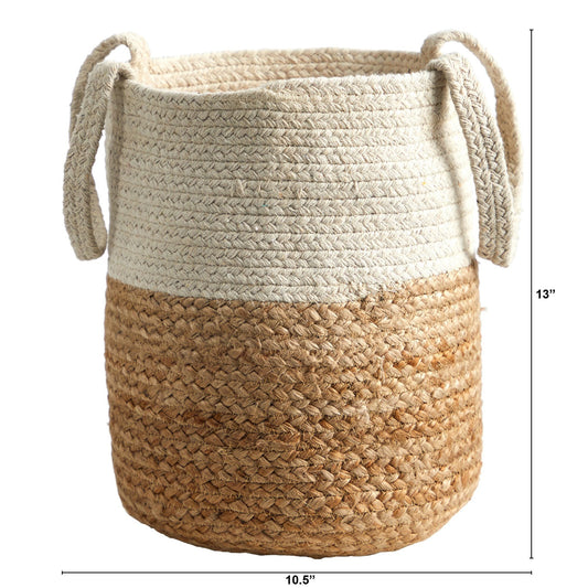 12.5” Handmade Natural Jute and Cotton  Planter.